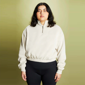Sweat-shirt à col montant imprimé pour femmes 100% coton doublure polaire confortable et élégant pour l'automne tenue décontractée - Product Image 1