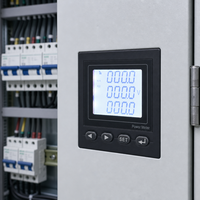 Meter Energi LCD Multifungsi Tiga Fasa Empat Kawat RS485 Modbus RTU Panel Mounted Power Meter 72 X 72 mm