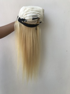 Vente en gros d'extension de cheveux de trame brésilienne vierge non transformée cuticule alignée douce blonde soyeuse 613 perruque de fermeture droite HD - Product Image 6