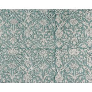 See Green Floral Print Hand Block Print India Fabric Yard Fabric for Dress Making - Product Image 1