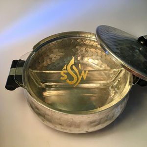 Durable Stainless Steel Indian Hammered Casserole Pot Non-Stick Interior Hand Grip With Black Color Handle for Food Soup Serving - Product Image 4