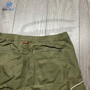 Men's Classic Casual Cargo Shorts Wholesale 100% Cotton Solid Breathable Elastic Waist Multi Pockets Quick Dry - Product Image 3
