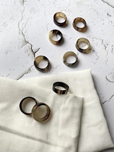 Anillo de Cuerno de Búfalo Pulido, Joyería para Fiestas, Bodas y Aniversarios, Color Natural, Gran Venta - Product Image 5