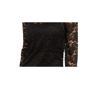 INC International Concepts Top Blouson Nero in Pizzo da Donna Taglia XS, Tessuto Lavorato a Maglia con Ricami Floreali, Moda Primavera/Estate - Product Image 3