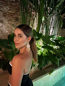 Pendientes de cuentas, pendientes muy largos de oro marrón, pendientes extra largos, pendientes de flecos, pendientes boho, pendientes de cuentas de semillas - Product Image 2