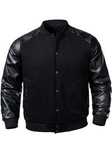 Mode Vestes Doublure Matelassée Personnalisé Chenille Patchs Letterman College Hommes Bomber Baseball Coupe-Vent Laine Varsity Veste - Product Image 2