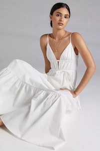 Venta caliente largo blanco Maxi vestido para mujer Boho señoras ajuste suelto 100% tela de rayón espalda descubierta escalonado Floral señoras vestido - Product Image 3