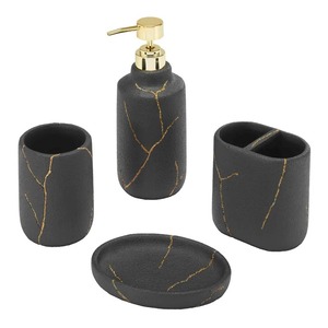 Juego de accesorios de baño de madera negra para hogares modernos con un uso elegante y duradero adecuado para la decoración y el regalo del baño - Product Image 3