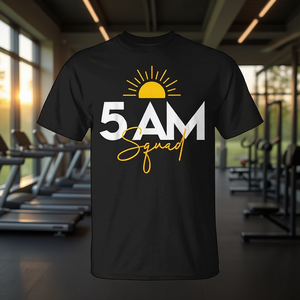 Maglietta promozionale per gli amanti dell'allenamento in palestra Fitness Crew 5 AM Squad - Product Image 3