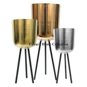 Pots de fleurs et jardinières de table multicolores décoratifs pour la maison, jardinières de différentes tailles faites à la main, support, couleur noire, aspect attrayant - Product Image 1