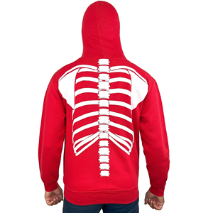 Sudadera con Capucha y Cremallera Completa para Hombre, Diseño Nuevo 2025, 100% Algodón, Invierno, Impresión de Esqueleto Personalizada, Servicio OEM - Product Image 2