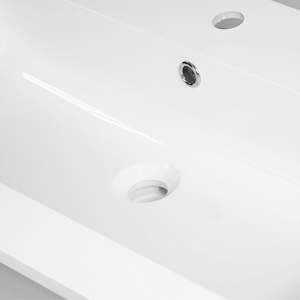 Lavabos de salle de bains encastrés en résine blanc brillant 91x46x16.5 cm papillon Lot de 1 - Product Image 3