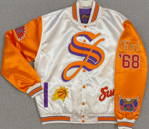 Veste universitaire réversible en satin personnalisée, style bomber unisexe, streetwear pour hommes, à capuche, boutons recouverts imperméables, col montant, devant - Product Image 5