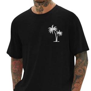 T-shirt personnalisé haut de gamme pour homme 2025 – Design unique, été, 100 % coton, manches courtes, couleur unie, poche haute - Product Image 3