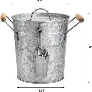 Cuvette à boissons moderne personnalisable en fer sans rouille de 5L avec pelle et poignées de transport pour les fêtes - Product Image 5