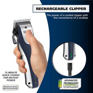 Tondeuses à cheveux sans fil rechargeables professionnelles au lithium-ion Pro, lames en alliage de titane pour hommes, femmes et enfants, charge intelligente - Product Image 3