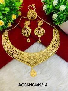 Conjunto de collar de formación chapado en oro de 1 gramo para mujeres y niñas - Product Image 2