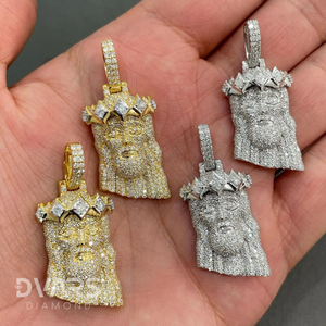 Colgante de Lujo de Plata de Ley con Moissanita, Diseño Cabeza de Jesús Cristo, Chapado en Oro de 18K, Estilo Hip Hop, Colgante Religioso Personalizado - Product Image 3