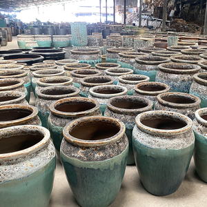 Grand pot de fleurs en céramique classique émaillé, fait à la main, écologique, durable, vente en gros, trou de drainage, utilisation intérieure et extérieure, jardin domestique - Product Image 6