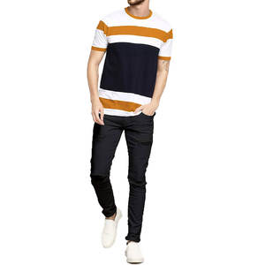 T-shirt vierge 100% coton imprimé de logo personnalisé OEM pour hommes T-shirt décontracté d'été respirant à col rond surdimensionné à motif solide - Product Image 5