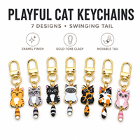 Pendentif décoratif pour sac à dos et porte-clés anime créatif, série Chatons Mignons, motif animal de dessin animé, avec queue qui peut bouger, boucle de porte importée, cadeau événementiel