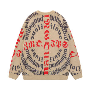 เสื้อสเวตเตอร์แบบสวมหัวแขนยาวคอกลมสำหรับผู้ชายเสื้อสเวตเตอร์ระบายอากาศได้ดีไซส์ใหญ่พิเศษออกแบบได้ตามต้องการ - Product Image 6