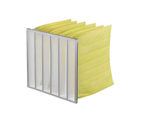 Élément filtrant d'air pour CVC en fibre synthétique haute performance, style pochette avec cadre en alliage d'aluminium