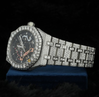 Découvrez la montre mécanique analogique japonaise Epitome Luxury Custom de haute qualité en acier inoxydable pour homme, chronographe, avec diamants Moissanite.