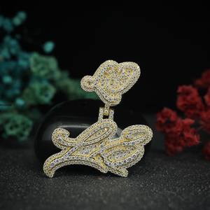 Custom Iced Out VVS Moissanite Round Brilliant Cut Diamond Hip Hop Logo Name Pendant Pass Diamond <b>Tester</b> 925 Silver Jewelry - Product Image 1