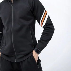 Ensemble de survêtement deux pièces pour homme, personnalisé, hiver 2024, décontracté, léger, à capuche, fermeture éclair, uni - Product Image 3