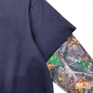 T-shirt décontracté pour homme 2024 en coton à coupe ample et col en V, double manches, respirant, surdimensionné, entièrement écologique, séchage rapide - Product Image 5