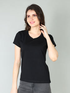 Haute qualité 100% coton été femmes col en v T-Shirt respirant décontracté à manches courtes blanc doux t-shirts nouvelle femme écologique - Product Image 5