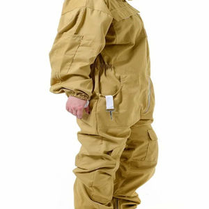 Mono de color marrón 100% vCotton Traje de apicultura con velo y cremallera Traje de abeja Precio asequible Fabricación Suite de algodón - Product Image 3