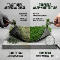 Gazon artificiel à drainage rapide pour chiens et jardin domestique, herbe synthétique douce haute densité pour zones froides et chaudes