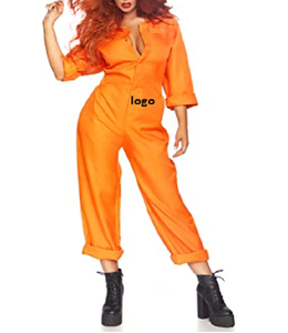 Traje de Prison Jumpsuit Multi naranja, 100% poliéster con cierre, lavado a mano - Product Image 1