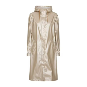 Chaqueta de lluvia impermeable de lona regular personalizada para hombre con cuello alto con capucha y cremallera bolsillos delanteros para hombre - Product Image 2