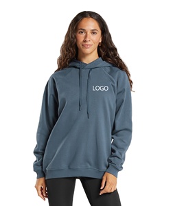 Pull à capuche bleu ardoise 100% coton Logo personnalisé surdimensionné Streetwear sweat à capuche poids lourd unisexe pull décontracté - Product Image 1