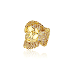 Anillo de Hip Hop con Diamantes de Imitación, Chapado en Oro, con Certificado de Autenticidad, para Hombre, Estilo Rock, Plata 925, Diamante Moissanite VVS, Anillo de Jesús - Product Image 2