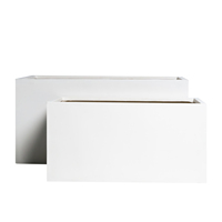 Pot de plantation personnalisé en fibre de verre, peinture blanche, grand cube, ensemble de 5, pour l'extérieur