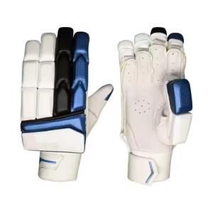 High Quality Medium Size White PU Leather Cricket <b>Gloves</b> Reasonable Price Batting <b>Gloves</b> with Plain Pattern for India - Product Image 1