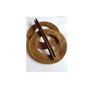 2 Pcs Bois sculpté Embrasse de rideau avec crochets pour fenêtre Draperies Chambre à coucher 2 bâtons petite taille - Product Image 6