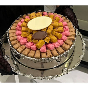 Exclusive Quality Silver Finish Metal Chocolate Bowl Unique Design Round Chocolate Bowl <b>Sweets</b> Dessert Holder For Hotel Supplies - Product Image 1