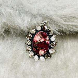 Colgante de Plata de Ley 925, colgante de turquesa roja Natural, colgante hermoso, colgante de plata 925 - Product Image 5