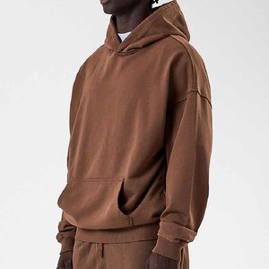 Sweatshirts à capuche de luxe pour hommes, poids lourd, nouvelle collection d'hiver à la mode, coton mélangé personnalisé, teint uni - Product Image 3