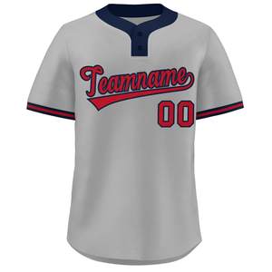 Collège Baseball Jersey Personnalisé Bouton Up Maille Tissu Softball Chemise Jeunesse Fit Tackle Sergé Nom Numéro Vintage Look USA Style - Product Image 3