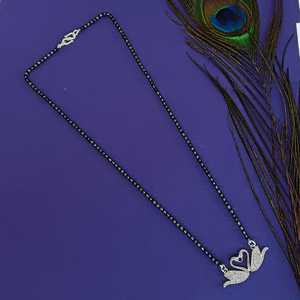 Fabricante indio CZ Cubic Zirconia Mangalsutra boda joyería nupcial con cuentas negras Strand colgante collar para mujer - Product Image 2