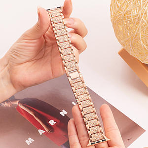 Correa de Acero Inoxidable con Pedrería de Lujo <span class=keywords><strong>para</strong></span> <span class=keywords><strong>Apple</strong></span> <span class=keywords><strong>Watch</strong></span> Series 11 10 49mm 46mm 42mm, Correa de Repuesto de Metal con Diamantes <span class=keywords><strong>para</strong></span> Mujer - Product Image 2
