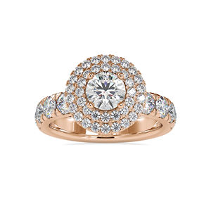 Bijoux personnalisés, fiançailles, diamant naturel, Solitaire, mariage, bague d'éternité en forme de Double Halo, ensemble de pavé d'éternité, vente en gros - Product Image 6