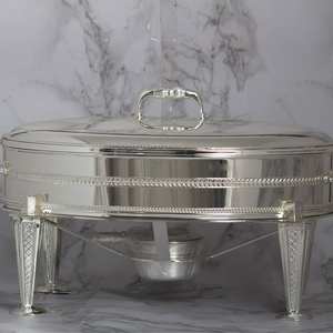 Réchauffeur de nourriture en laiton en acier inoxydable avec couvercle en verre à fermeture automatique Design carré pour les mariages - Product Image 5