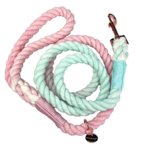 Milk Color pink and Green Handmade Cotton <b>Dog</b> Rope <b>Leash</b> for Daily Walking Provence Rope <b>Dog</b> Lead/ <b>Leash</b> - Product Image 1